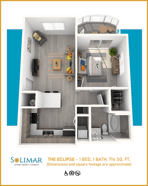 The Eclipse - Solimar 1B1B 714 sqft